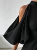 Temperament Style Women's Dress, Thin And Fashionable, Solid Color, Neck Off-the-shoulder Waist Short, Daily Commuting Party Outings_ecoleips.com