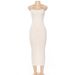 2021 Summer New Women's Fashion Color-Block Strap Sexy Backless Bodycon Dress_ecoleips.com