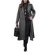 Elegant Double-Breasted Long Trench Coat For Women - Wool Blend, Loose Fit, Notched Collar, Plaid & Solid Colors, S-XXL"_ecoleips.com