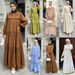 Women's Lantern Sleeve Long Dress with Lace Trim And Ruffled Collar Available in Malaysia And Indonesia_ecoleips.com