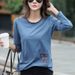 This Korean-Style Embroidered Pocketed Long-Sleeved T-Shirt Is Designed For Women In Autumn, Available In Larger Sizes._ecoleips.com