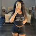Women's Elegant Sleeveless Camisole Top round Neck Letter Rhinestone Cropped European American Style Commuter Wholesale_ecoleips.com