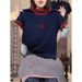 Women's Color-Block Short Sleeve T-Shirt – Slim Fit Casual Top With Vertical Stripe Design (5 Colors, S-2XL)_ecoleips.com