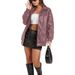 Women's PU Leather Jacket With Stand Collar, Long Sleeves, Side Pockets, Casual Windbreaker Coat In Solid Colors_ecoleips.com