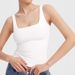 Women's Square Neck Vest Sleeveless Double Lined Basic Top Sharp Series_ecoleips.com