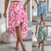 Women's Clothing Spring And Summer Flower Ruffled Mid Length Irregular Skirt_ecoleips.com