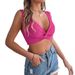 Real Shot Of 2026 Spring/summer European And American Solid Color Knotted Cropped Knit Top For Vacation. Independent_ecoleips.com