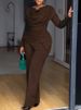 K Temperament, Slim Fit, Pleated, Solid Color, Fashionable Two-piece Set, New Style_ecoleips.com