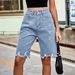 2025s 2025 New Fashion Denim Ripped Cropped Pants With Frayed Hem For Women_ecoleips.com