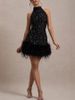 Women's Sleeveless Slim Shiny Plush Dress Sequins 8105_ecoleips.com