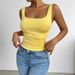 Aria Basics Aria Basics 2025 European And American Cross-border New Women's Sleeveless Camisole With Square Neckline, Casual Basic Crop Top_ecoleips.com