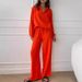 Women's Clothing Women's Fashionable Casual Cotton Linen Cardigan Autumn Spring Wide Leg Pants Set Long Sleeve Pocket Sports Suit_ecoleips.com