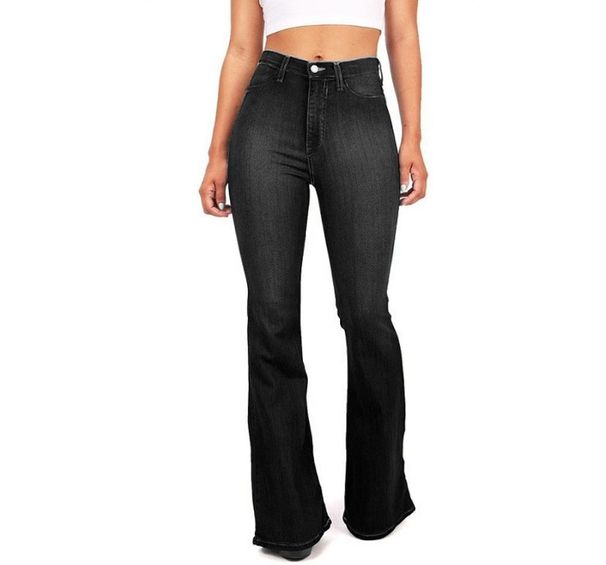 European and American foreign trade high waisted bootcut jeans for women in spring and autumn, wide legged, slim, long and flared pants for summer_ecoleips.com