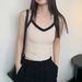 European And American Style Color-blocking V-neck Camisole For Women, High Elasticity, Quick-drying, Slim-fit Yoga Top_ecoleips.com