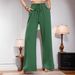 Women's Elastic Waist Pull-On Pants With Pockets, Casual Straight Leg Trousers For Everyday Wear_ecoleips.com