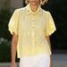 Women's Clothing Luxury Diamond Encrusted Elegant Short Sleeved Shirt For Women Loose Fit Slimming Top Perfect For Summer_ecoleips.com