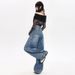 American High Street Design Splash Paint Graffiti Wide-Leg Jeans For Women, Autumn Vintage Distressed Post-Apocalyptic_ecoleips.com