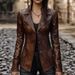 2025 Autumn New European And American Style Elegant Jacket Retro Cool Biker Leather Coat For Women_ecoleips.com