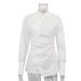Slim Fit Women's Cotton Shirt Long Sleeved White Collared Crossover Design Irregular Cardigan Top New Style 2025_ecoleips.com