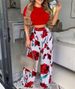 European And American Women's Clothing Independent Site Elegant Style Short-sleeve Two-piece Printed_ecoleips.com