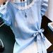 Summer Chic And Alluring Lace Trimmed Short Sleeved Shirt For Women, Stylish And Slimming Top._ecoleips.com