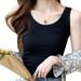 Women's Ribbed Tank Top - Anti-Slip, Side Coverage, Slim Fit, Stretchy & Versatile For All Seasons (White/Grey/Black)_ecoleips.com