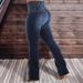 Women's Clothing New High Waist Slim Fit Elastic Button Row Women's Flared Denim Trousers_ecoleips.com