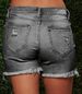 Women's Clothing Distressed Denim Shorts With Fringe Hem - Plus Size 5-Pocket Mid-Thigh Bermuda (S-4XL)_ecoleips.com