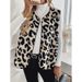 Women's Fashion Faux Fur Vest With Leopard Print Front Button Closure Soft Cozy Winter Layering Piece For Casual Office Wear_ecoleips.com
