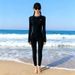 Women's One Piece Jellyfish Swimsuit Long Sleeve And Long Leg Sun Protective Quick Drying Full Body Snorkeling Suit Plus Size Diving Costume_ecoleips.com