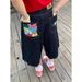 Women's Clothing Women's Retro Letter Print Capri Pants High Street Style Loose Fit Slimming Wide Leg Denim Summer Shorts_ecoleips.com
