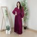 Muslim Dress Women's Clothing Elegant Velvet Burnout Chiffon Evening Gown With Rhinestone Embellishments - Modest Muslim Banquet Dress_ecoleips.com