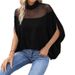 Summer Women's Fashion Mesh Off-The-Shoulder Bat-Sleeve Top_ecoleips.com