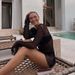 Women's Clothing Hollow Beach Long Sleeved Backless Sexy Short Skirt Hot Girl Perspective Knitted_ecoleips.com