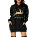 Women’s Christmas Print Hoodie – Long Sleeve, Kangaroo Pocket, Mid-Length, Casual & Festive (Multiple Colors & Sizes S-XXXL)_ecoleips.com