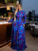 Women's Long Sleeved Mesh Dress Sexy Tie Dye Print European And American Style Cross Border Fashion 2026_ecoleips.com