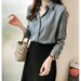 Autumn Clothing 2021 New Korean Style Elegant Solid Color Shirt Women's Long Sleeve Top Simple OL Chiffon Blouse_ecoleips.com