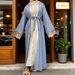 Middle Eastern Fashion Muslim Slim Fit Long Sleeve Cardigan With Lace Trim And Gorgeous Flowing Skirt (with Headscarf) 1484_ecoleips.com
