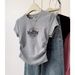 Women's Short Sleeve T-Shirt Slim Fit Letter Print Pleated Design Summer New Fashion Top_ecoleips.com
