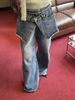 Women’s Clothing South Korea Dongdaemun autumn and winter new retro washed old dark design stitching with waistband jeans_ecoleips.com