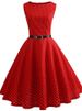 Vintage Music Note Print Pleated Dress Women Summer Vintage 50s 60s Retro Hepburn Big Swing Robe Party Dresses Sexy_ecoleips.com