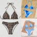 Women's Clothing Lace Up Leopard Print Sexy Bikini Split Swimsuit_ecoleips.com