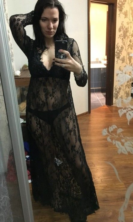 Women's Clothing White Deep V Neck Long Sleeved Dress Perspective Sexy Lace Wedding Dress Dress Tail Long Skirt_ecoleips.com