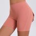 K Workwear Tight Shorts Women's High Waist Elastic Hip Lifting Button Yoga Pants Quick Drying Running Fitness Pants_ecoleips.com