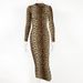 2025 Cross-Border Autumn Winter New Women's Fashion European And American Style Leopard Print Long Sleeve Sexy_ecoleips.com