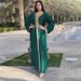 2023 European And American Cross-border Women's Dress With Rhinestone Embellishments, Lace Trim, Abaya, Middle Eastern_ecoleips.com