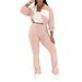 Women's Zip-Up Track Jacket & Jogger Pants Set - Stylish Color-Block Design, Breathable Polyester Blend, Casual & Workout Outfit_ecoleips.com