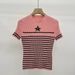 Shenzhen Nanyou 2025 Spring/Summer New Elegant Striped Short-Sleeve Round-Neck Slimming Wool Knit Sweater In Japanese_ecoleips.com