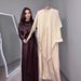 Women's Round Neck Satin Dress With Waist Cinching Long Sleeve Heavy Beaded Two Piece Autumn_ecoleips.com