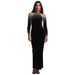 Velvet Sparkle Bodycon Dress – High Neck Sleeveless A-Line Dress With Rhinestone Details – Elegant Evening & Party Wear (Black, S-Xxl)_ecoleips.com